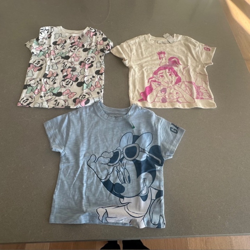 New! Disney 5 Years 5T Girl Cotton Minnie Moana T-Shirts Gap Old Navy NWT